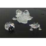 Swarovski Crystal glass Ladybird, Snails, Frog (3).