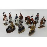 Collection of del Prado figures including Wellington also un named motor cyclist, motor cycle models