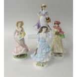 Four porcelain figurines comprising Royal Worcester 'The Four Seasons' (4).