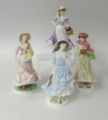 Four porcelain figurines comprising Royal Worcester 'The Four Seasons' (4).