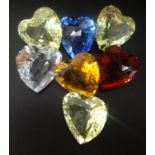 Swarovski Crystal glass various coloured hearts (7).