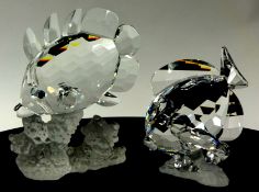 Swarovski Crystal glass a butterfly fish & another fish (2).