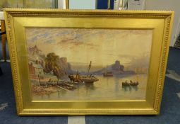 HARRY WILLIAMS (Victorian Westcountry artist) 'Turnchapel and Mount Batten, Plymouth' signed