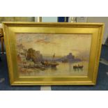 HARRY WILLIAMS (Victorian Westcountry artist) 'Turnchapel and Mount Batten, Plymouth' signed