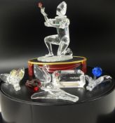 Swarovski Crystal glass 'Masquerade' Harlequin SCS Membership Edition 2001, with stand, plaque and