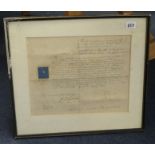 Two 19th Century admiral documents, framed