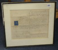 Two 19th Century admiral documents, framed