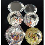 Swarovski Crystal glass Collection of paperweights. 4 Disney anniversary paperweights and 2