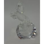 Swarovski Crystal glass White Stallion, plaque and mirror base (2).