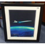 Concorde photograph, signed by Adrian Meredith and Mike Bannister with certificate. 39cm. x 29cm.
