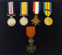 Five Great War Medals including the Military Medal (MM) awarded to SGT. A. (Arthur) BOUGHTON 1/