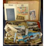 A large collection of general postcards (the contents of a suitcase)