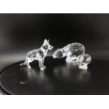 Swarovski Crystal glass Miscellaneous group, German Shepherd dog, Polar bear, Kiwi (3).