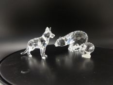 Swarovski Crystal glass Miscellaneous group, German Shepherd dog, Polar bear, Kiwi (3).