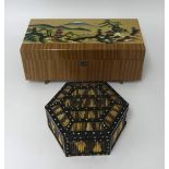 Anglo Indian quill jewellery box and another jewellery box (2)