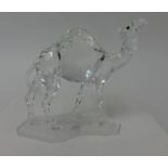 Swarovski Crystal glass Camel and stand.