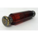 Victorian ruby glass double ended scent bottle.