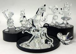 Swarovski Crystal glass Disney showcase Mickey Mouse, Minnie Mouse, Donald Duck, Daisy Duck,