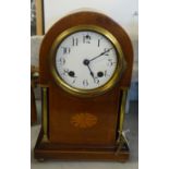 Edwardian mahogany cased mantle clock, Ansonia, height 29cm and a modern Cuckoo clock.