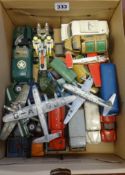 Twenty six play worn Dinky Toys mainly commercial vehicles and some air craft