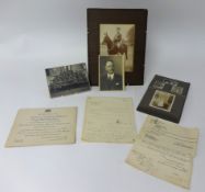 Collection of WWI personal papers for Lt. F.S.Jasper including war office letters, some