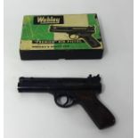 A Webley mark 1 pistol with original box excellent condition with accessories