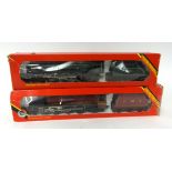 Two Hornby double O gage locomotives, boxed.