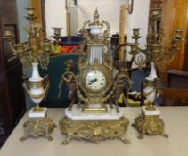 Reproduction clock garniture set, Imperial height 60cm with service receipt 2013 for £300