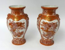 A pair of Japanese porcelain 'Kutani' vases.