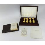 Boxed collection of coins, The Treasures of Pompeii comprising 12 fine art medals in a fitted