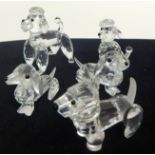 Swarovski Crystal glass Collection of dogs, sitting poodle, standing poodle, 2 x Dashunds, small