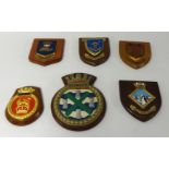 Collection of six naval plaques including Plymouth and Dartmouth