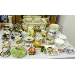A quantity of China ware including part New Town tea service, modern flower decorated foot bath,