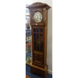 1930's/1940's long cased clock with chiming movement, height 180cm.