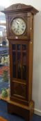 1930's/1940's long cased clock with chiming movement, height 180cm.