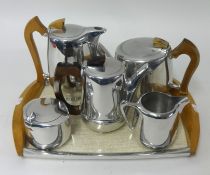 French Piquet Ware tea service together with silver a plated canteen of cutlery.
