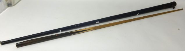 A Burroughs & Watts snooker cue and case