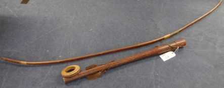 A 20th century Japanese Yumi with quiver and arrows WWII and string holder