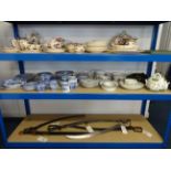 A collection of modern Spode blue and white dinner wares also Port Merion wares and Danish blue