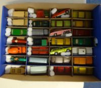 A collection of Lesney Matchbox Series diecast models (28), blue tray contents.