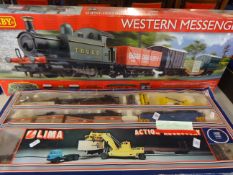 A Lima Train set with Triang Hornby Diesel engine, also a Hornby Western Messenger Train Set, both