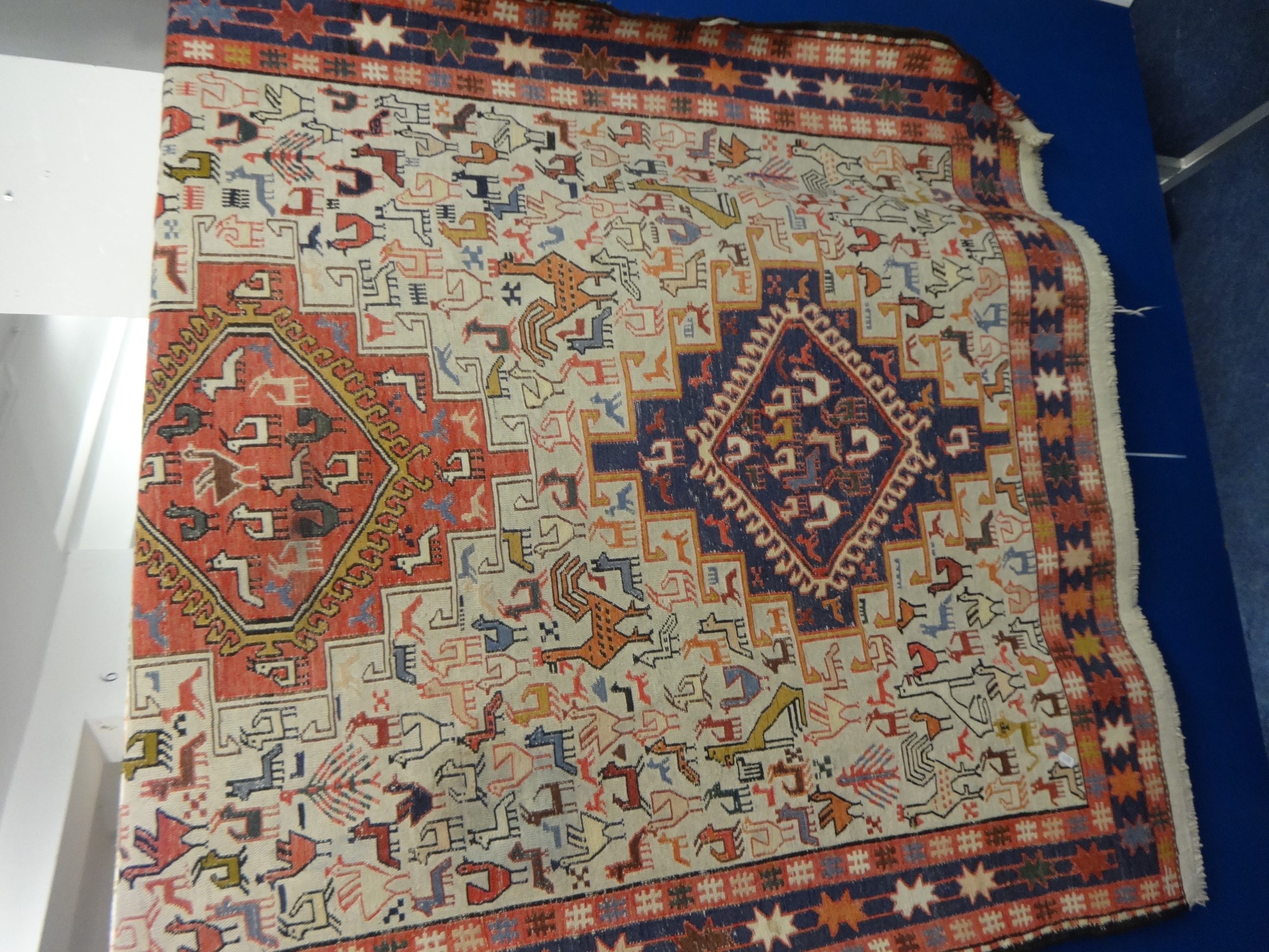 Modern Turkish Ausar silk and cotton rug, 210cm x 112cm