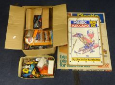 A collection of boxed Plastic Meccano, and other items, Lil Playmate train set, including Thomas