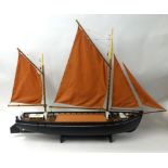 A scale model of The Shamrock, Tamar Sailing Bard. The original is moored at National Trust Cotehele