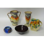 Art Deco style vases, jug, bowl etc (5)