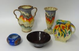 Art Deco style vases, jug, bowl etc (5)