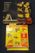 Meccano set B together with Meccano 200 parts plus reversible 4.5 volt motor with fixed ratio gear