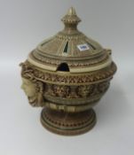 A Merkelbach and Wick c1890 tureen punch bowl and cover, 40cm
