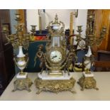 Reproduction clock garniture set, Imperial height 60cm with service receipt 2013 for £300