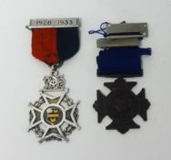 Two nursing medals awarded to J.C.BUTLER circa 1930 including silver and enamelled